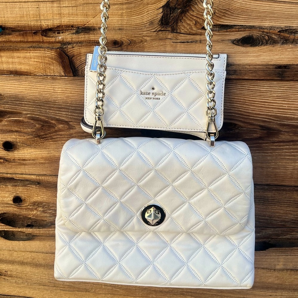 KATE SPADE | Quilted Patent Leather Purse W/ Wallet